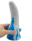 Bull Horn Anal Plug - Blue/White - K. P.
