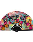 Flutter By Butterfly Blacklight Folding Fan - Multi-Colour - K. P.