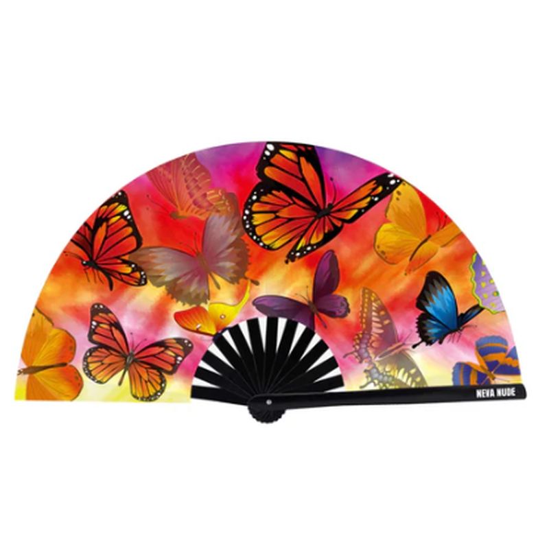 Butterfly Garden Blacklight Folding Fan - Multi-Colour - K. P.