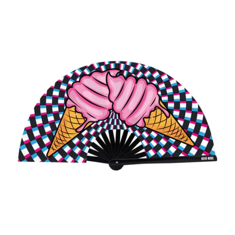 Ice Scream You Scream Blacklight Folding Fan - Multi-Colour - K. P.