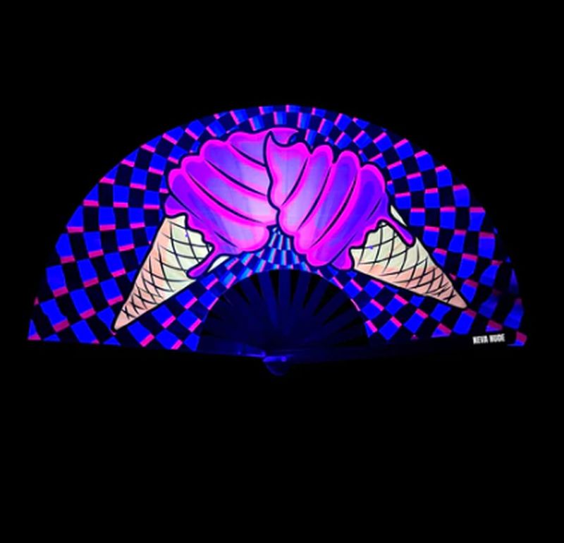 Ice Scream You Scream Blacklight Folding Fan - Multi-Colour - K. P.
