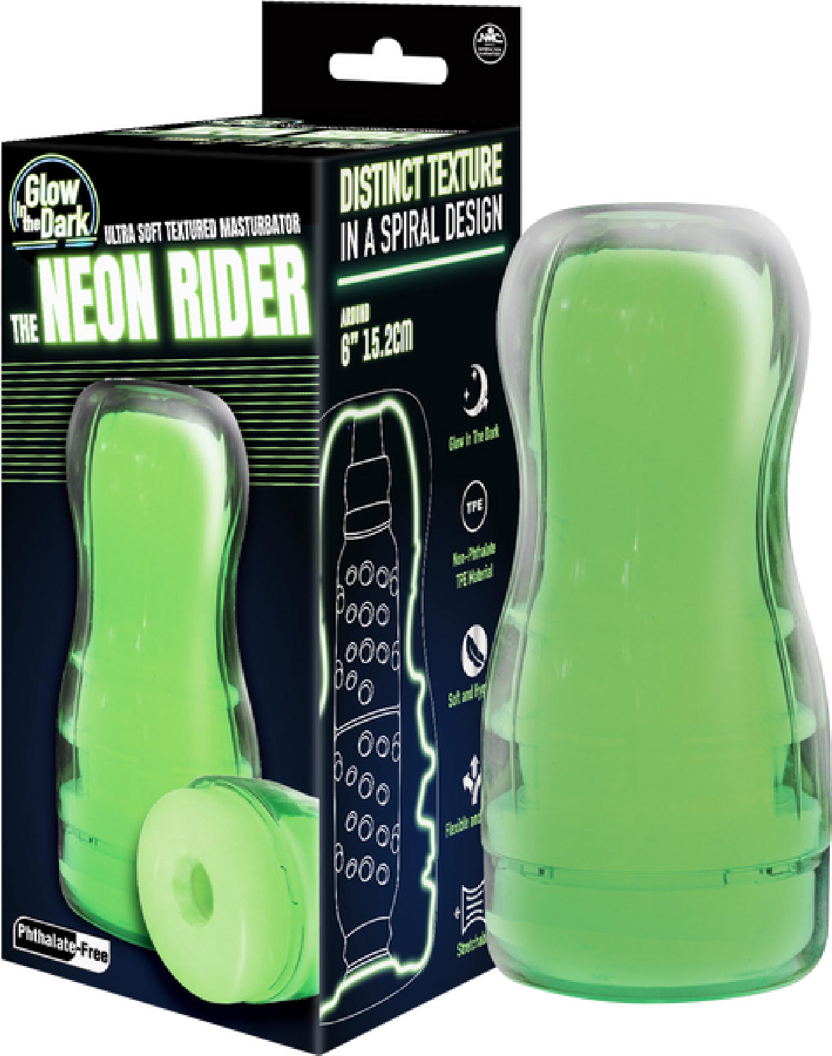 The Neon Rider Masturbator 6" - Green - K. P.
