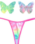 Rainbow Sherbet Tie Die Butterfly Pastie and Panty Set - Multi-Colour - K. P.