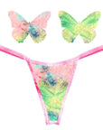 Rainbow Sherbet Tie Die Butterfly Pastie and Panty Set - Multi-Colour - K. P.
