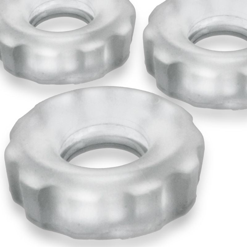 Super Hunkyjunk - 3 Pc Cockrings - Clear Ice - K. P.