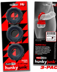 Super Hunkyjunk - 3 Pc Cockrings - Tar Ice - K. P.