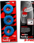 Hunkyjunk - Super HUJ 3 Pc Cockrings - Teal Ice - K. P.
