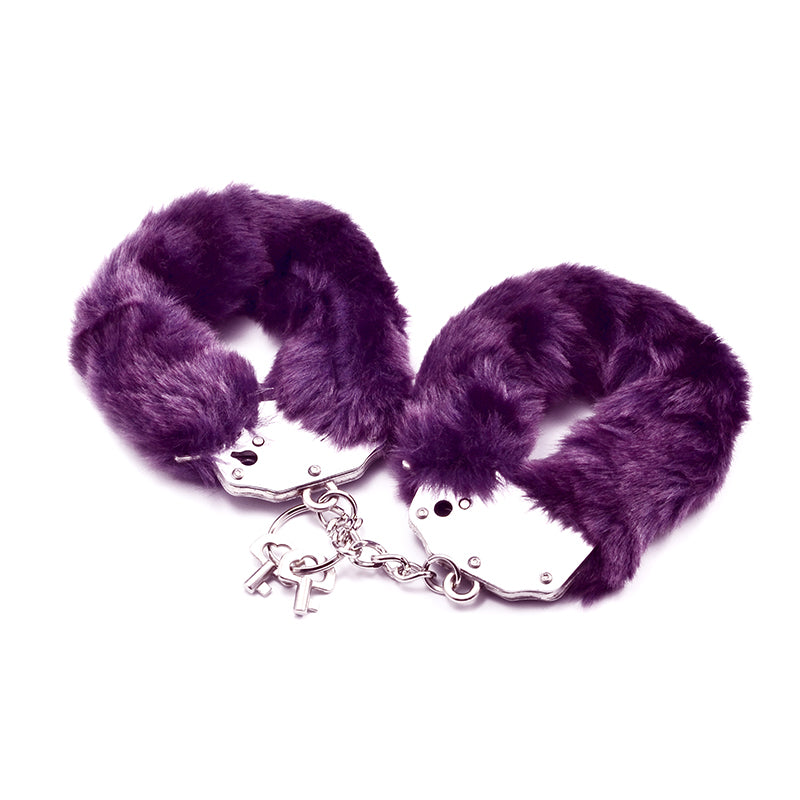 Fetish Pleasure - Fluffy Hand Cuffs - Purple - K. P.