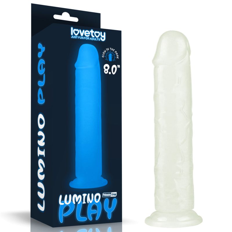 Lumino Play - Dildo 8 Inch - Glow in the Dark Blue - K. P.
