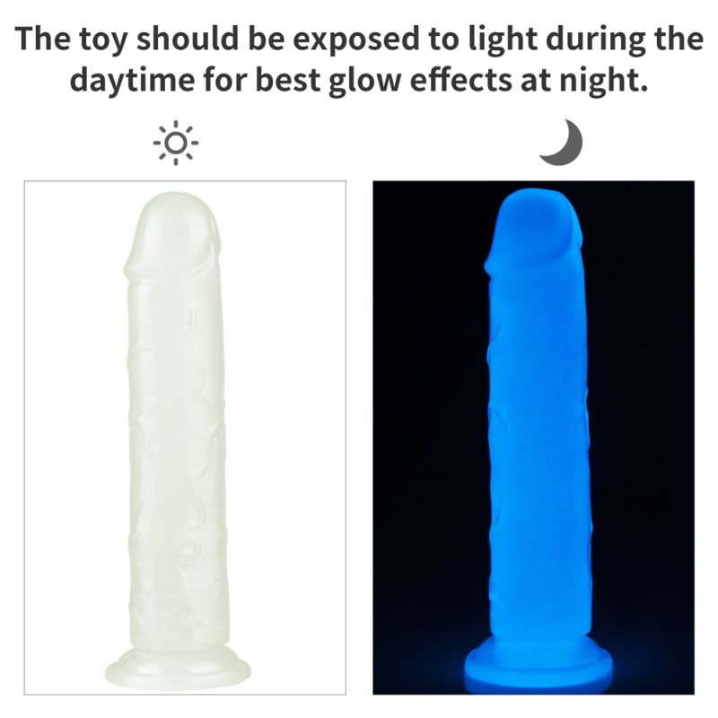 Lumino Play - Dildo 8 Inch - Glow in the Dark Blue - K. P.