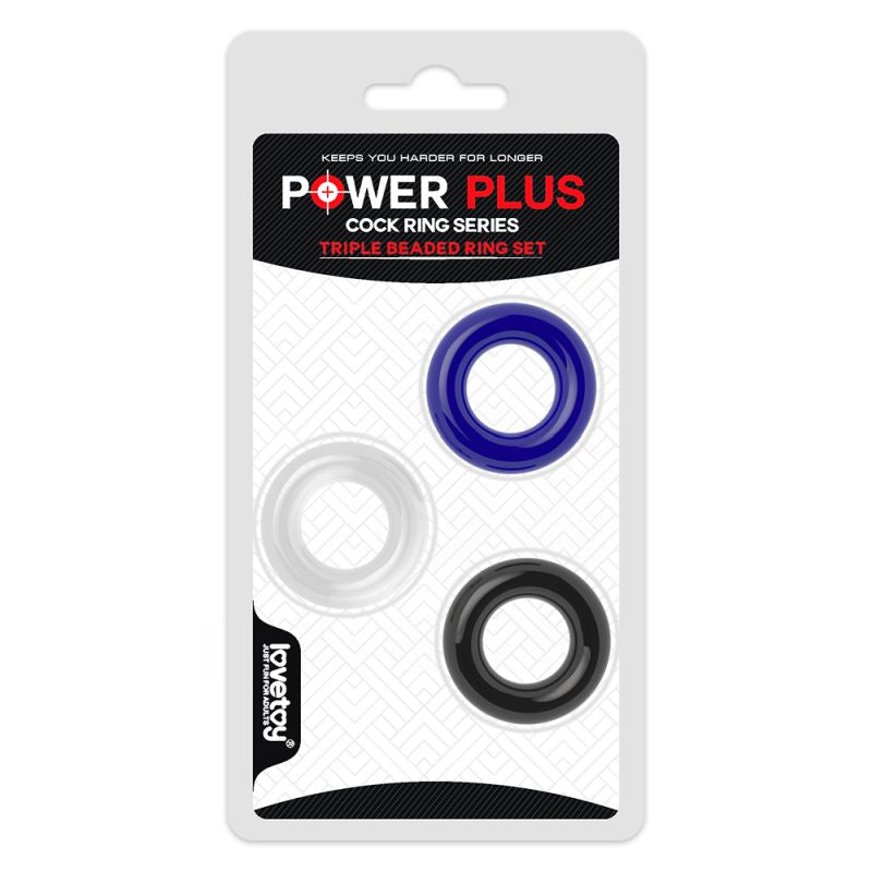 Power Plus - Coloured Triple Donut Ring Set - K. P.