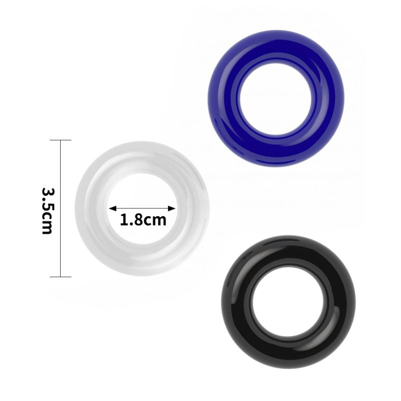Power Plus - Coloured Triple Donut Ring Set - K. P.