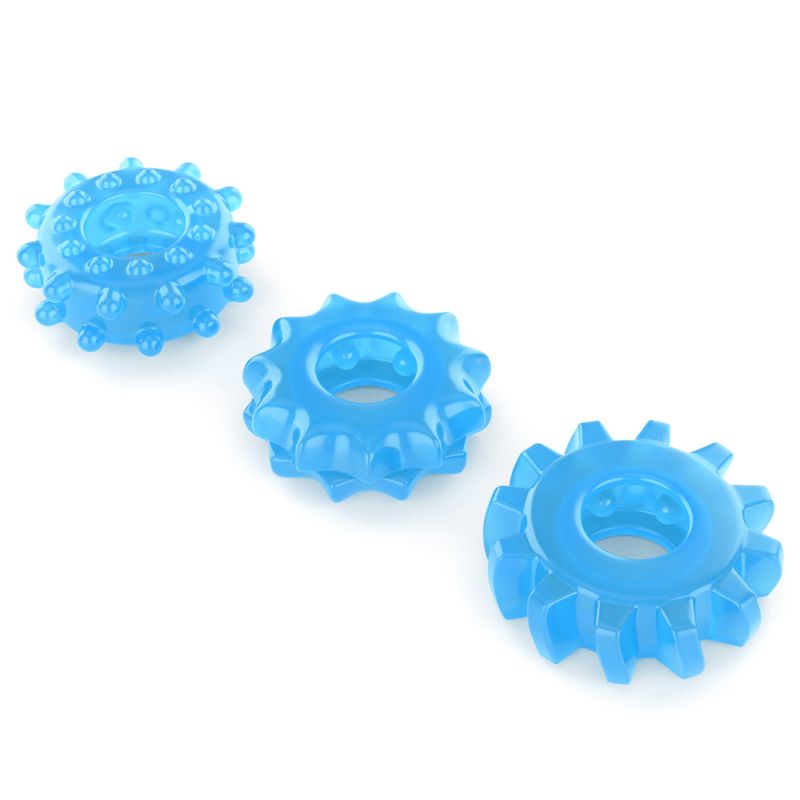 Lumino Play Penis Rings 3 Pieces - Blue - K. P.