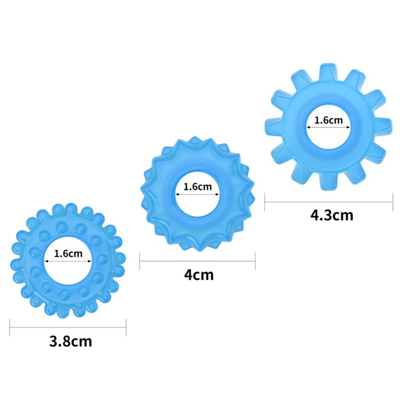 Lumino Play Penis Rings 3 Pieces - Blue - K. P.