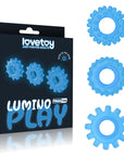 Lumino Play Penis Rings 3 Pieces - Blue - K. P.