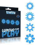 Lumino Play Penis Rings 4 Pieces - Blue - K. P.
