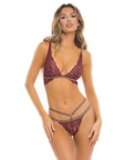Lurex Dreams 2 Piece Set - Burgundy - K. P.