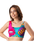 Comics Oh Crop Top - Multi Coloured - K. P.
