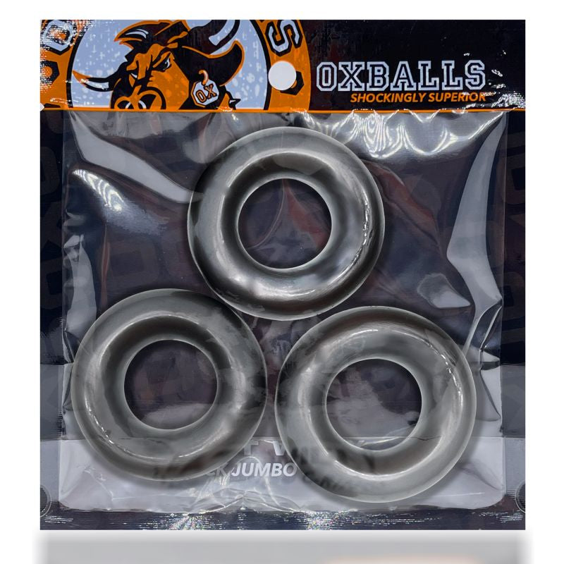 Fat Willy 3 Piece Jumbo Cockrings - Black - K. P.