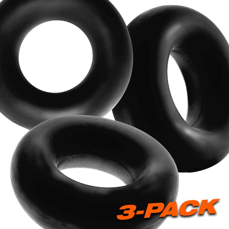 Fat Willy 3 Piece Jumbo Cockrings - Black - K. P.