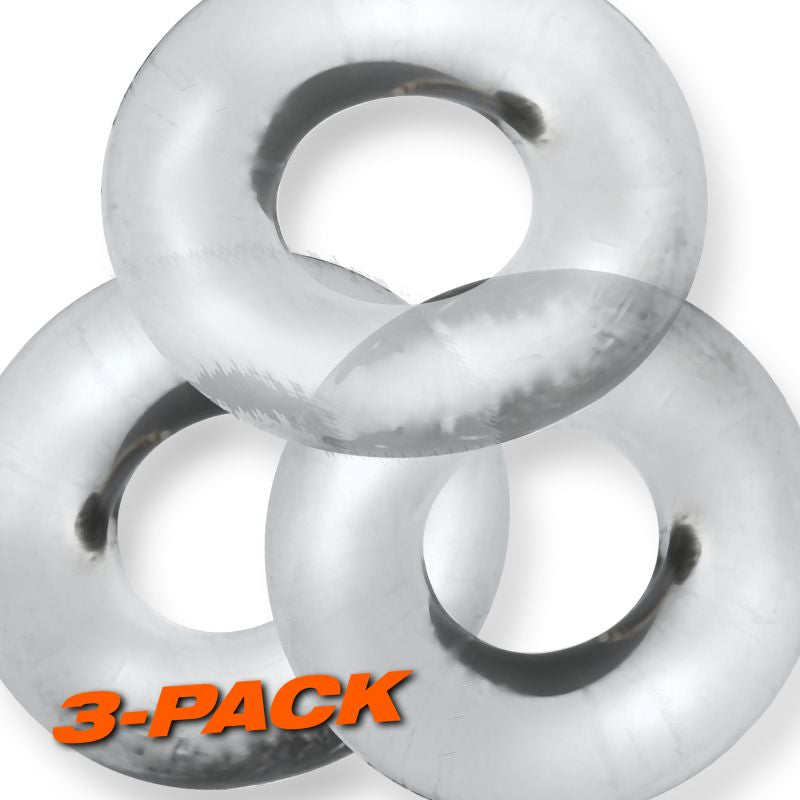 Fat Willy 3 Piece Jumbo Cockrings - Clear - K. P.