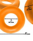 Fat Willy 3 Piece Jumbo Cockrings - Orange - K. P.