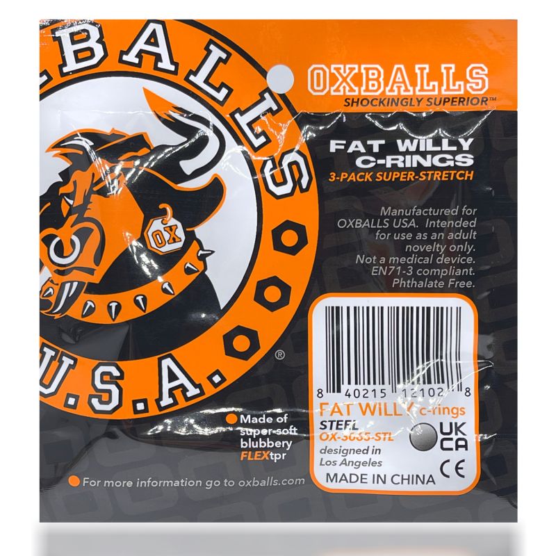 Fat Willy 3 Piece Jumbo Cockrings - Orange - K. P.
