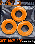 Fat Willy 3 Piece Jumbo Cockrings - Orange - K. P.