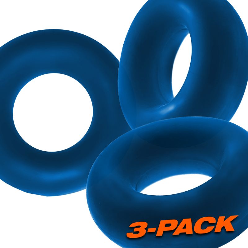 Fat Willy 3 Piece Jumbo Cockrings - Space Blue - K. P.