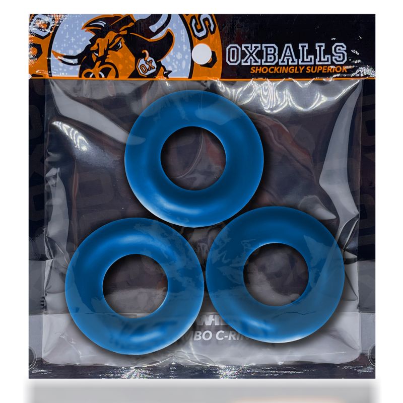 Fat Willy 3 Piece Jumbo Cockrings - Space Blue - K. P.
