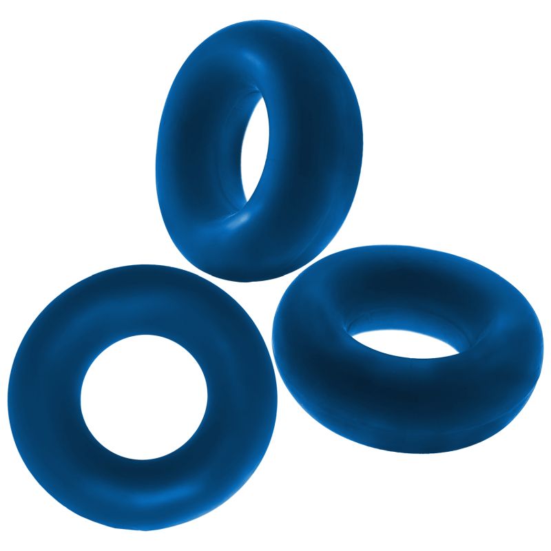 Fat Willy 3 Piece Jumbo Cockrings - Space Blue - K. P.