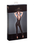 Sleeveless Power Wet Look Overall With Lace - Black - K. P.