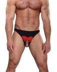 Hot Lips Bikini Novelty Underwear - Black/Red - K. P.