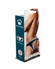 Oversized Paw Open Back Brief - Black/Rainbow - K. P.