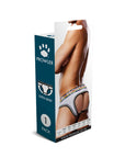 Oversized Paw Open Back Brief - White/Rainbow - K. P.