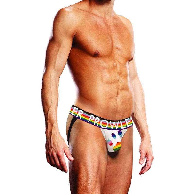 Oversized Paw Jock - White/Rainbow - K. P.