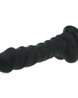 Realistic Dildo Ridged Shaft with Balls - Black - K. P.