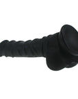 Realistic Dildo Ridged Shaft with Balls - Black - K. P.