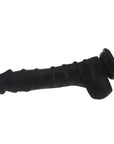 Realistic Dildo Ridged Shaft with Balls - Black - K. P.