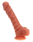 Realistic Dildo Ridged Shaft with Balls - Flesh - K. P.
