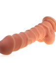 Realistic Dildo Ridged Shaft with Balls - Flesh - K. P.