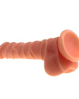 Realistic Dildo Ridged Shaft with Balls - Flesh - K. P.