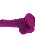 Realistic Dildo Ridged Shaft with Balls - Pink - K. P.