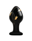 Handblown Glass Plug 3.5" - Black - K. P.