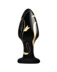 Handblown Wide Glass Plug 4" - Black - K. P.