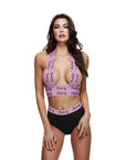 Strappy Princess Logo Elastic Booty Short Set - Black/Pink - K. P.