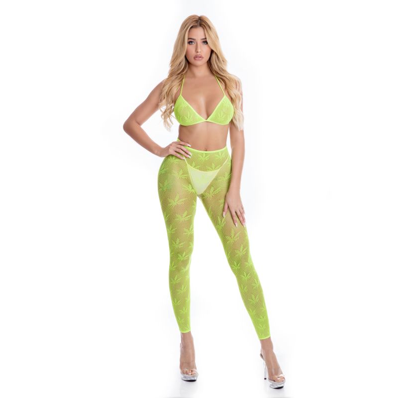 All About Leaf Bra Set - Green - K. P.
