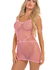Roll Up Net Mini Dress - Pink - K. P.