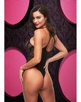 Criss Cross Lace Teddy - Black - K. P.