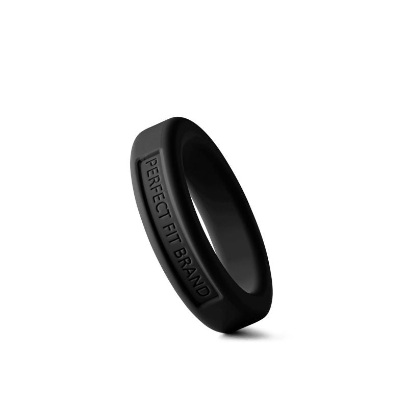 Classic Silicone Medium Stretch Penis Ring 36mm - Black - K. P.